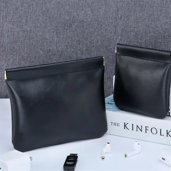 Portable PU Leather Cable Organizer Pouch