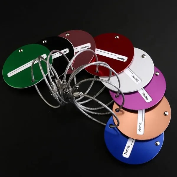 Round Metal Travel Suitcase Luggage Tag