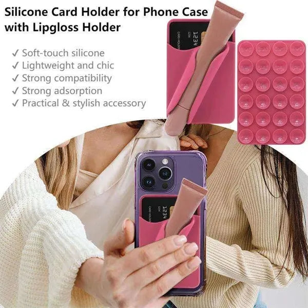 Silicone Lipgloss Phone Card Holder