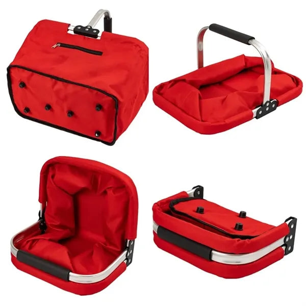 Foldable Aluminum Handle Oxford Shopping Basket