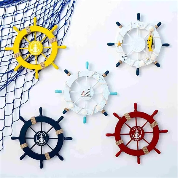 Wooden Nautical Ship Wheel Wall Decoration