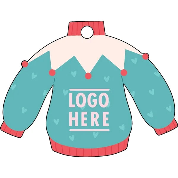 1/4" Recycled Wood Ornaments-Blue Sweater