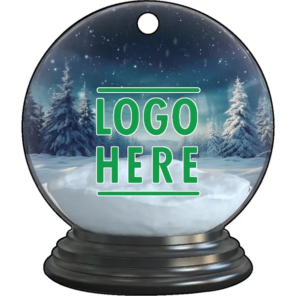 1/4" Recycled Wood Ornaments-Snow Globe with Snow and Trees