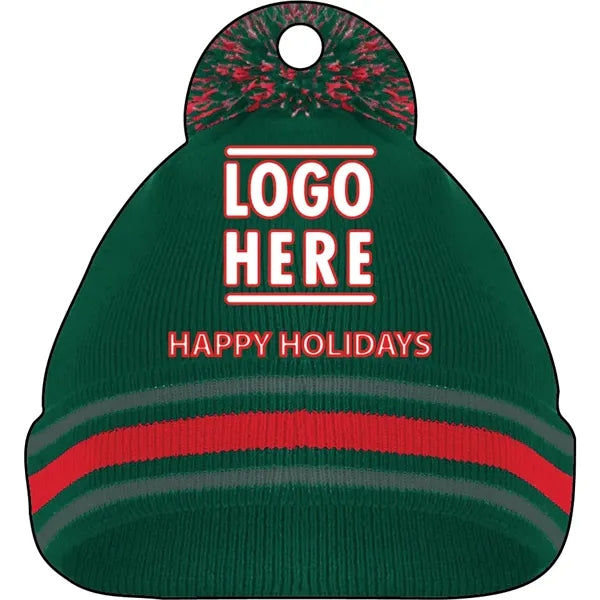 1/4" Recycled Wood Ornaments-Green Hat