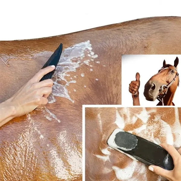6 IN 1 Horse Grooming Pet Brush Cleaning Sweat Scraper