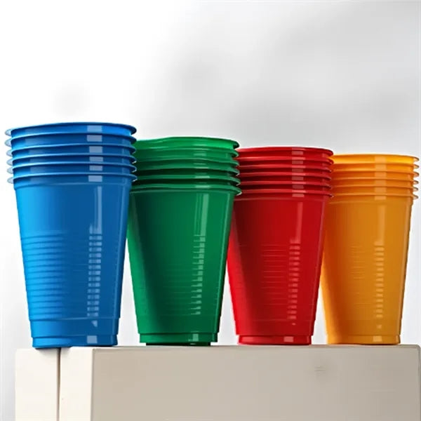 7oz Disposable Plastic Party Cups In Assorted Colors