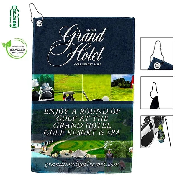 Recycled RPET 300 GSM Heavy Duty Microfiber Golf Towel