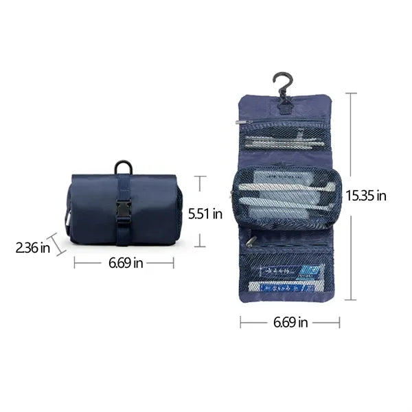 Waterproof Foldable Travel Toiletry Bag With Compartments