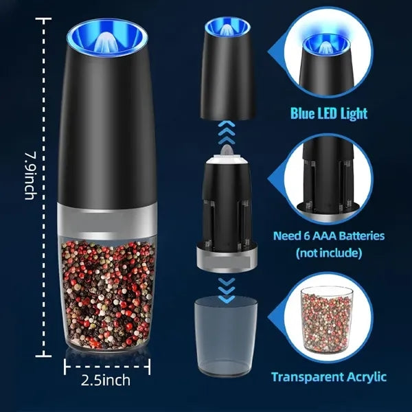 Gravity Electric Pepper And Salt Grinder Set