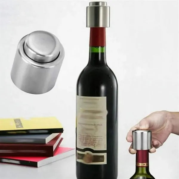 Stainless Steel Wine Bottle Stopper Push Button