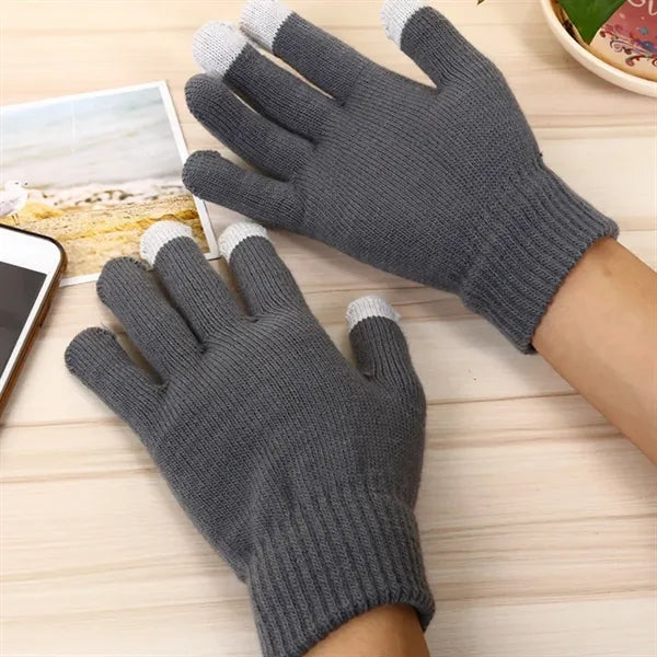 Custom Knit Touchscreen Gloves Winter Promotional