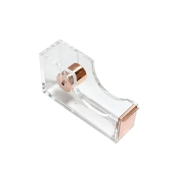 Transparent Compact Built-in Blade Acrylic Tape Dispenser