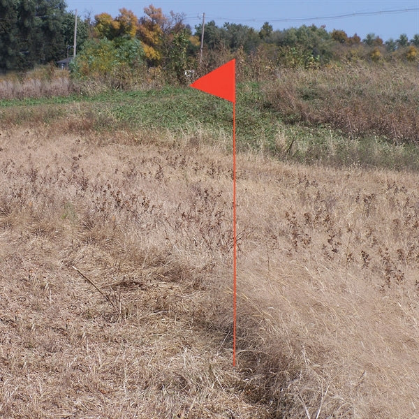 Solid Color Pennant Field Flag with Orange Staff