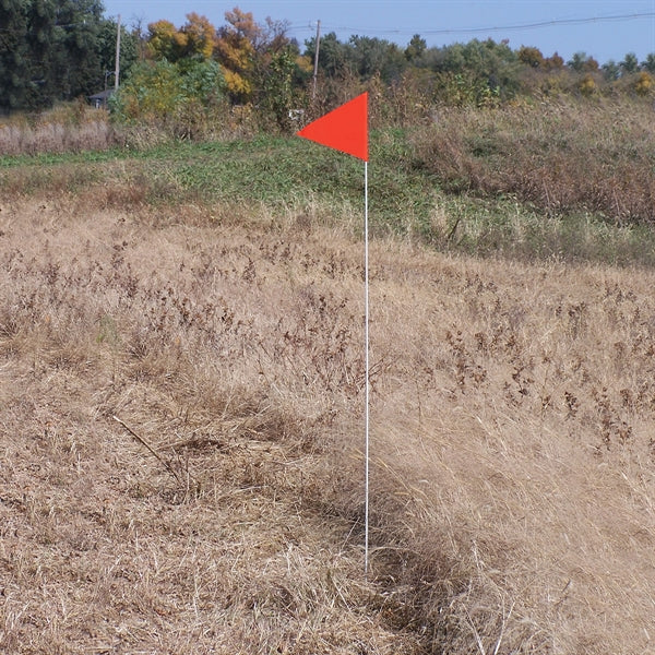 Solid Color Pennant Field Flag with White Staff