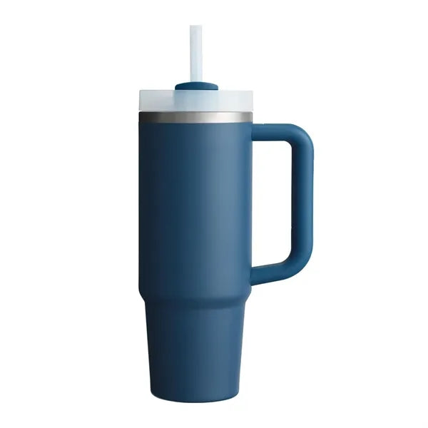 Insulated Tumbler with Handle and Straw