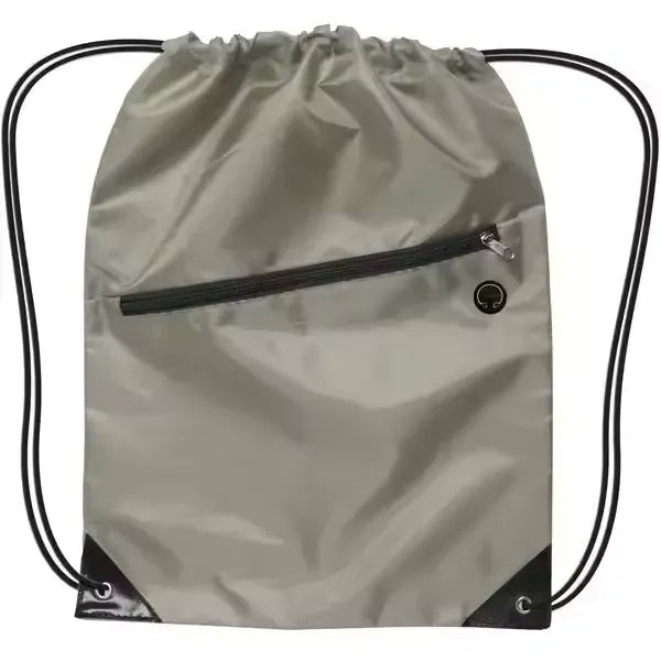 Polyester Drawstring Backpack With Zipper