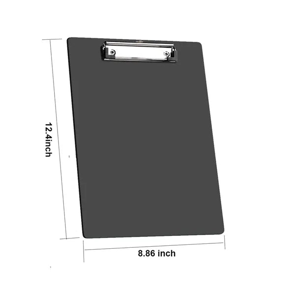 Durable Plastic Clipboard with Metal Clip for Office & Schoo