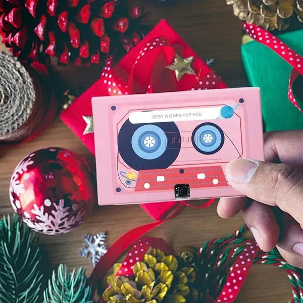 Christmas gift thank you card voice recording cassette tape