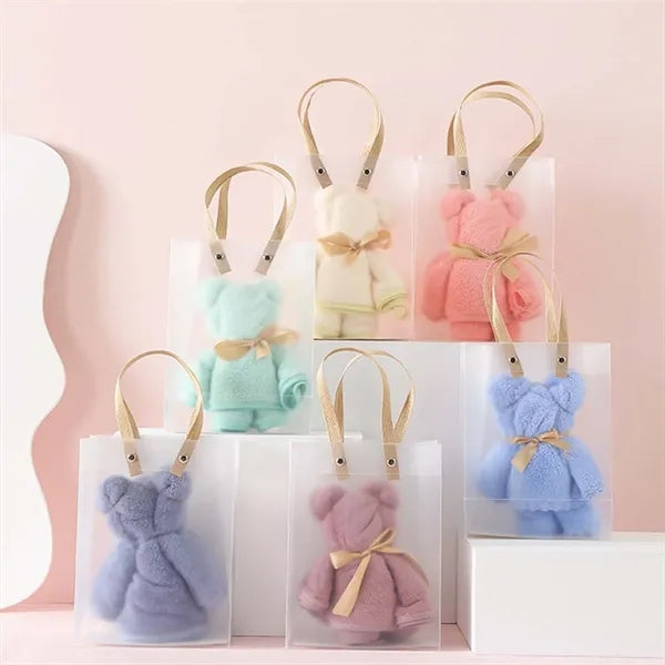 Wedding guest gift bathroom cute bear soft hand towels