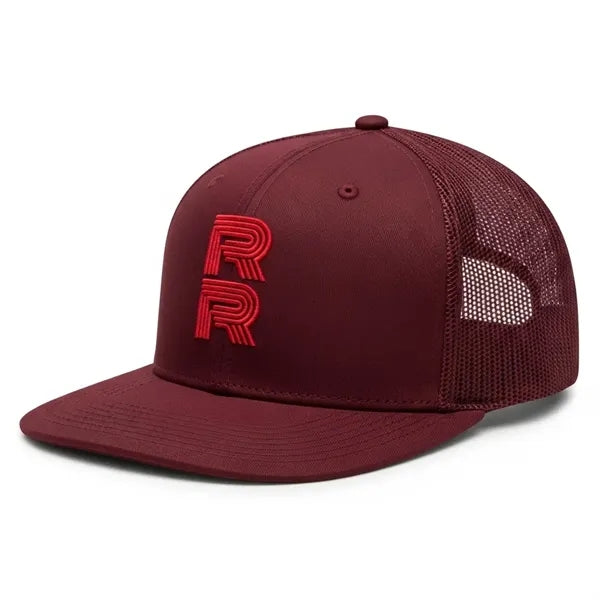 Richardson Freemont Trucker Hat w/Leather Patch, Embroidery