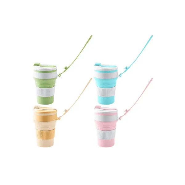 11.8oz Portable Travel Mugs Collapsible Silicone Cups