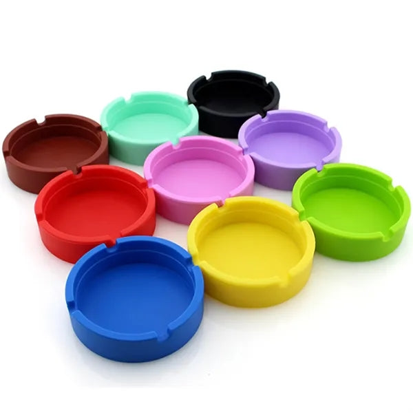 Creative Soft Silicone Round Ashtray Heat Resistant Colorful