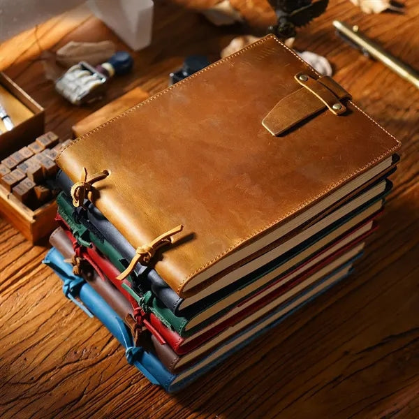 Vintage Leather Sketch Writing Notebook with Rope-ties