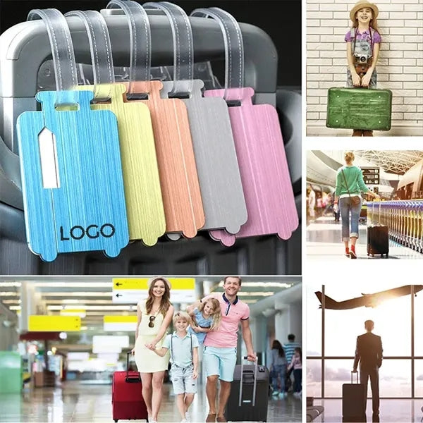 Aluminum Luggage Tag with Name ID Card and Key Ring