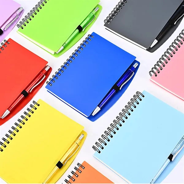 A6 Colorful Spiral Ruled Journal with Pen