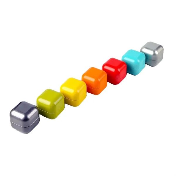 Classic Small Multicolor Tinplate Square Container