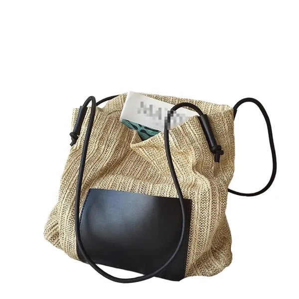 Vintage Large Capacity Woven Straw Shopping Tote Bag