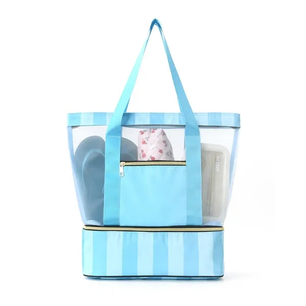 Double-Layer Polyester Large Capacity Transparent Handbag