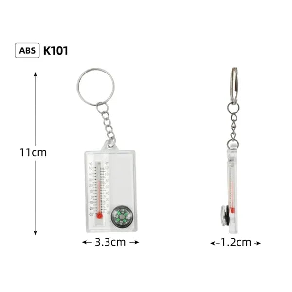 Portable Compass with thermometer Keychain