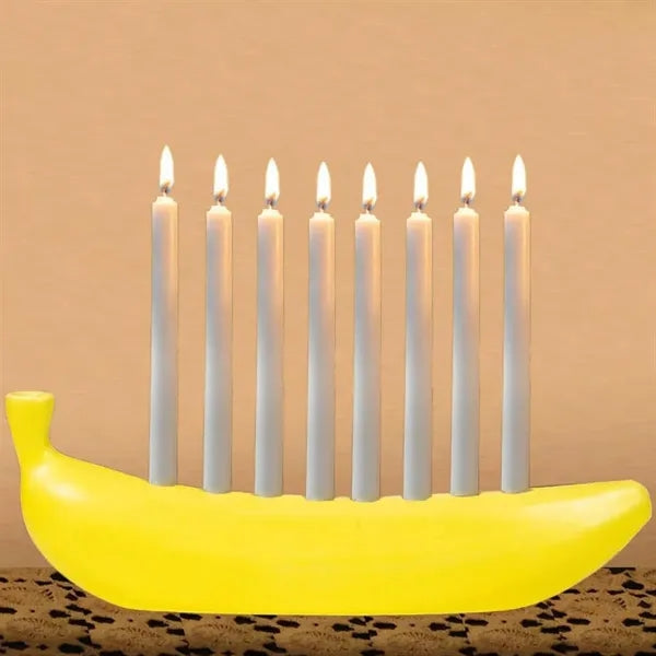 Novelty Fun Holiday Gift Resin Banana Themed Menorah