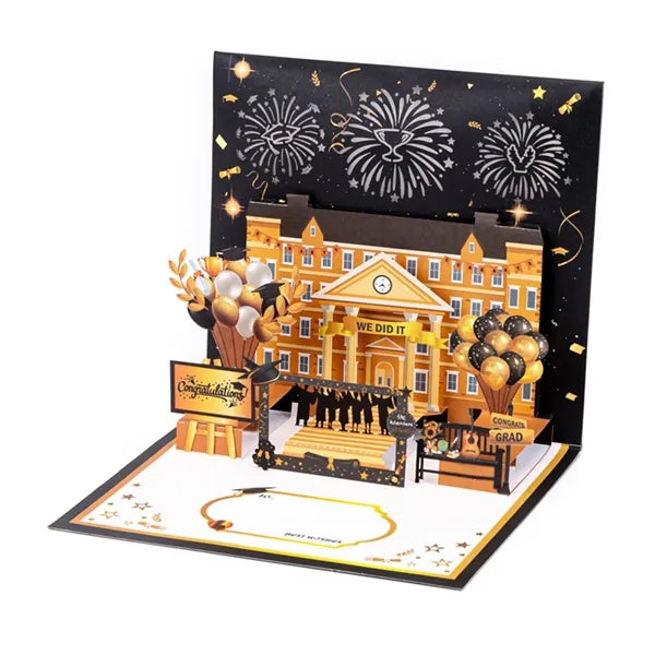Graduation Season-Music & Light 3D Greeting Card