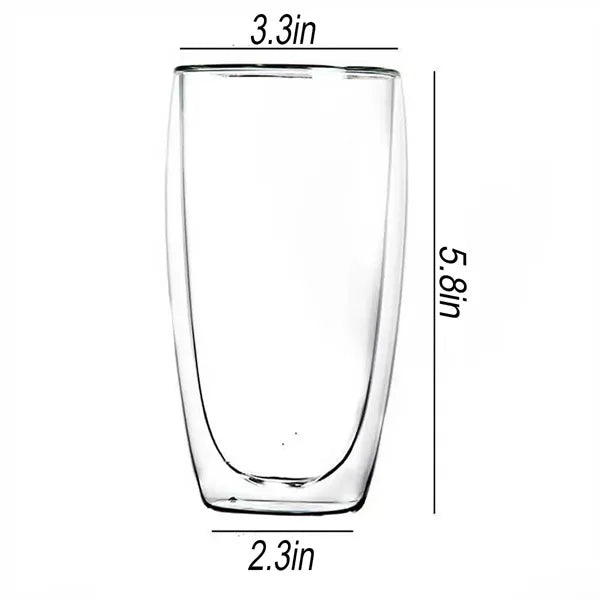 Sleek Double-Layer Transparent Heat-Resistant Glass Cup