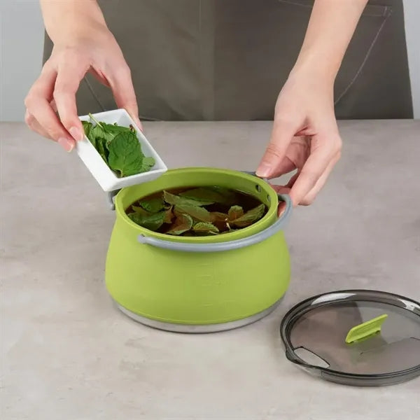 Collapsible Silicone Camping Pot Kettle with Lid