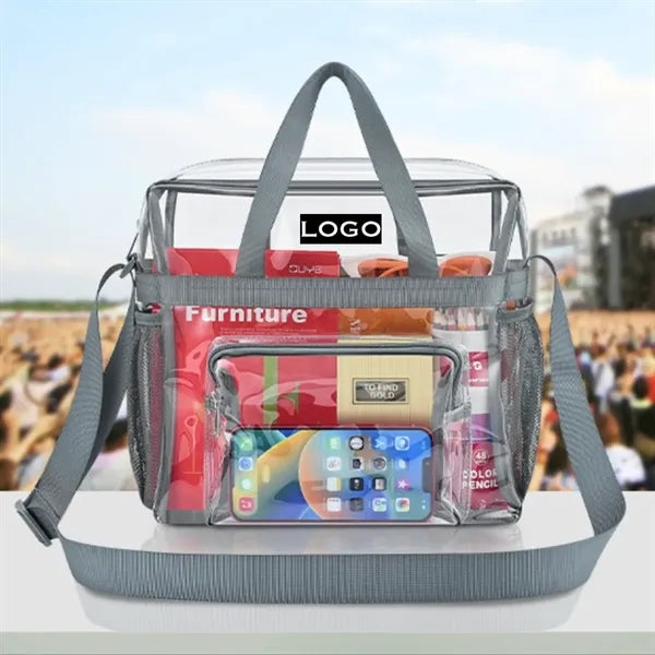 Clear Stadium Tote Bag with Reinforced Strap