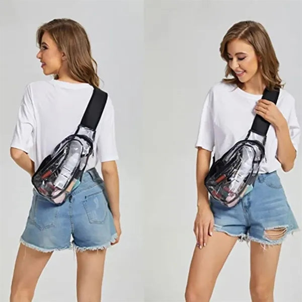 Stadium-Approved Clear PVC Sling Bag for Hiking