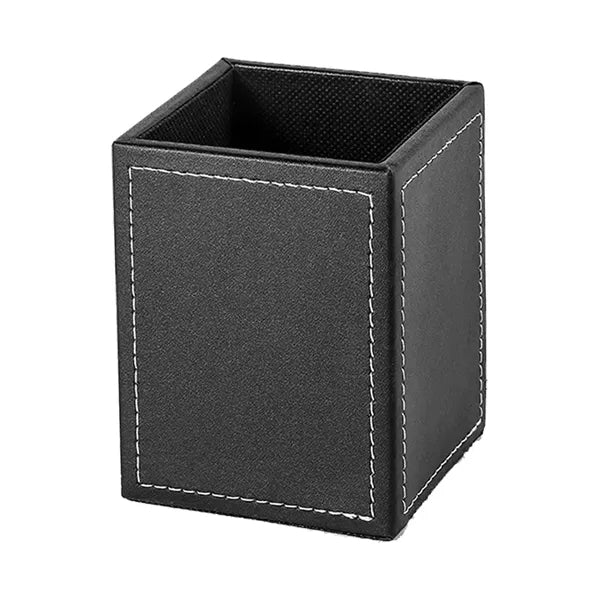 Waterproof Scratchproof Base PU Leather Desk Pen Holder