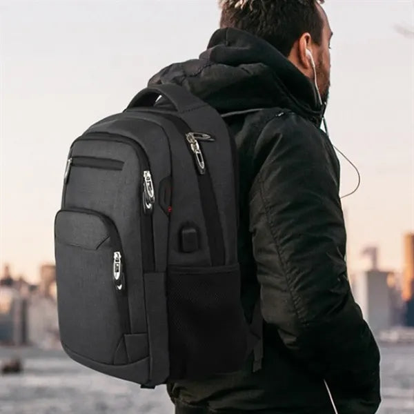 35L Multi-Compartment Laptop Backpack with USB Port
