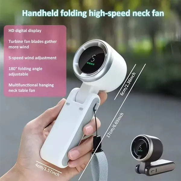 Turbo Speed Usb Rechargeable Handheld Fan