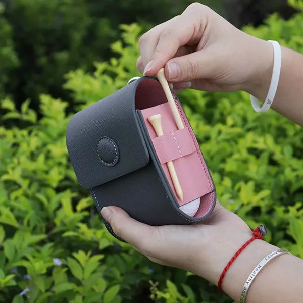 Portable golf bag accessories tee holder rangefinder case