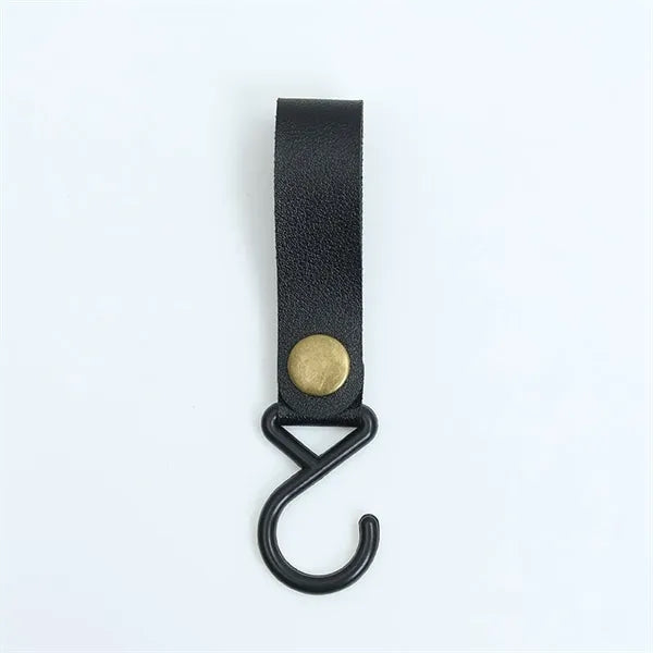 Outdoor Camping Portable S-Shaped Leather Storage Hook