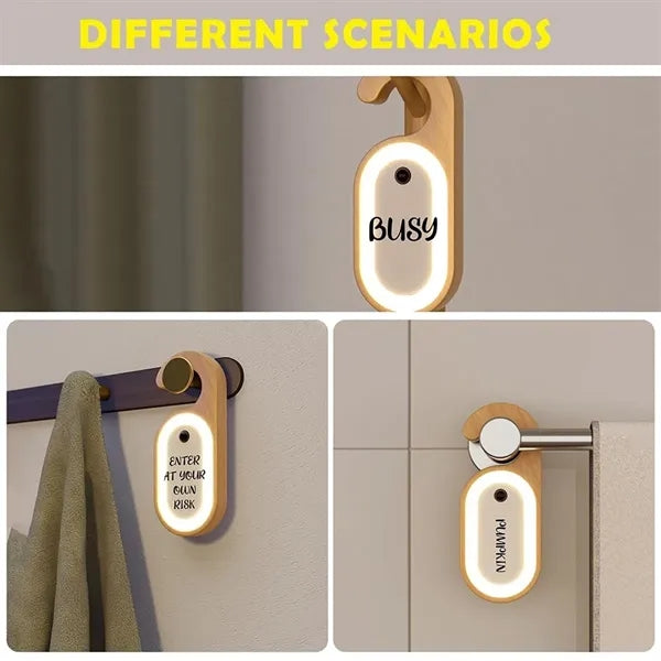Portable bedroom message memo lamp led door key night light