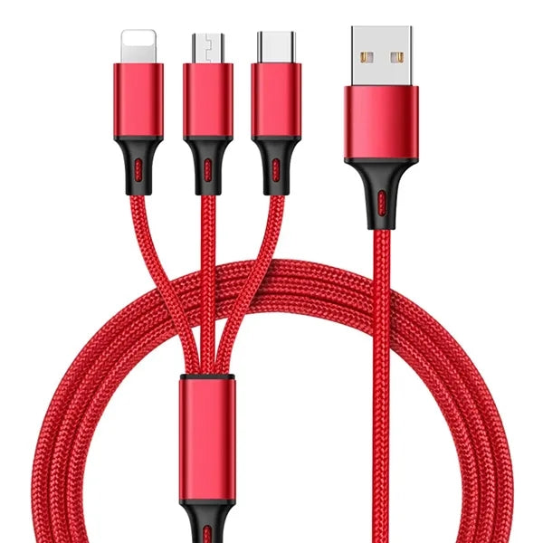3 in 1 Fast Charging Cable In Capsule Case With Key Loop