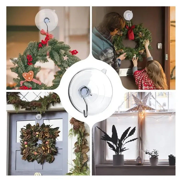 Clear Suction Cups with Metal Hooks