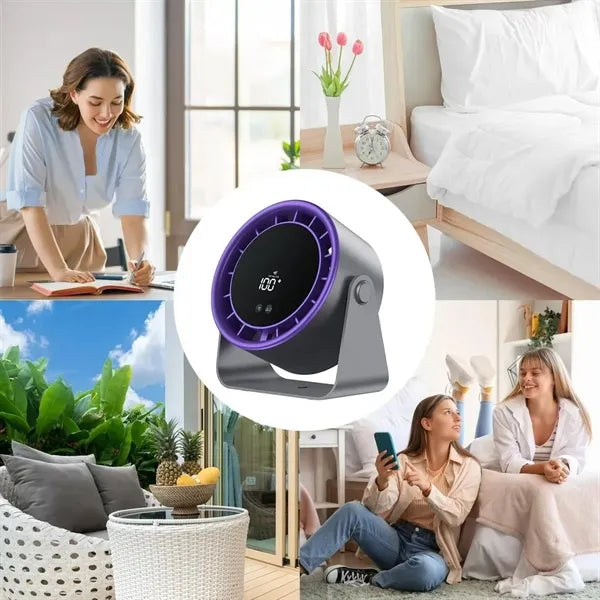 Rechargeable Wall Mounted Digital Display Desk Table Fan