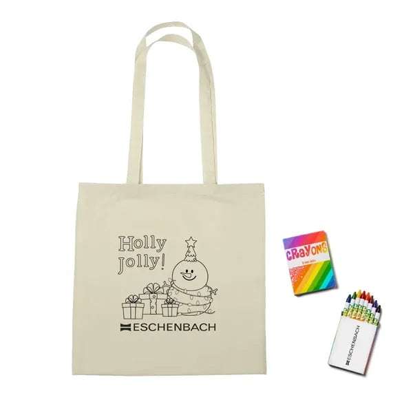 Custom Canvas Coloring Tote Bag Set