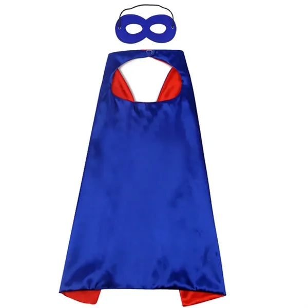 Double Layers Kid Superhero Cape with Eye Mask